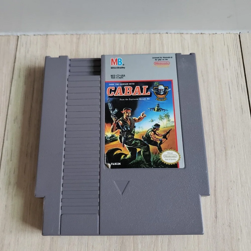 Cabal Nintendo NES Game Milton Bradley NTSC-U/C‎ 1990 Shooter Cartridge Gray